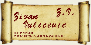 Živan Vulićević vizit kartica